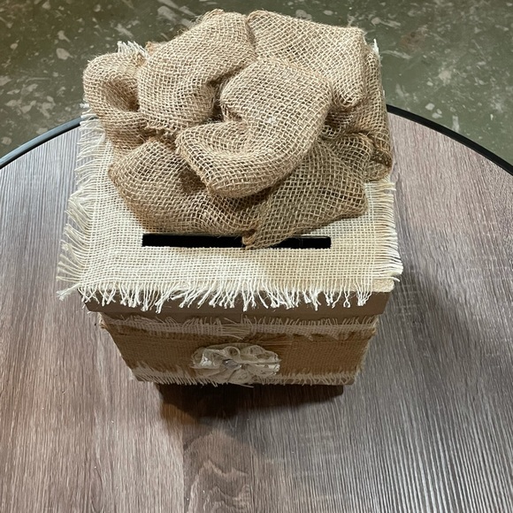Handmade Burlap wedding card box